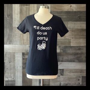 Sugar skull wedding shirt medium Dia De Los Muertos whimsigoth witchy bridal